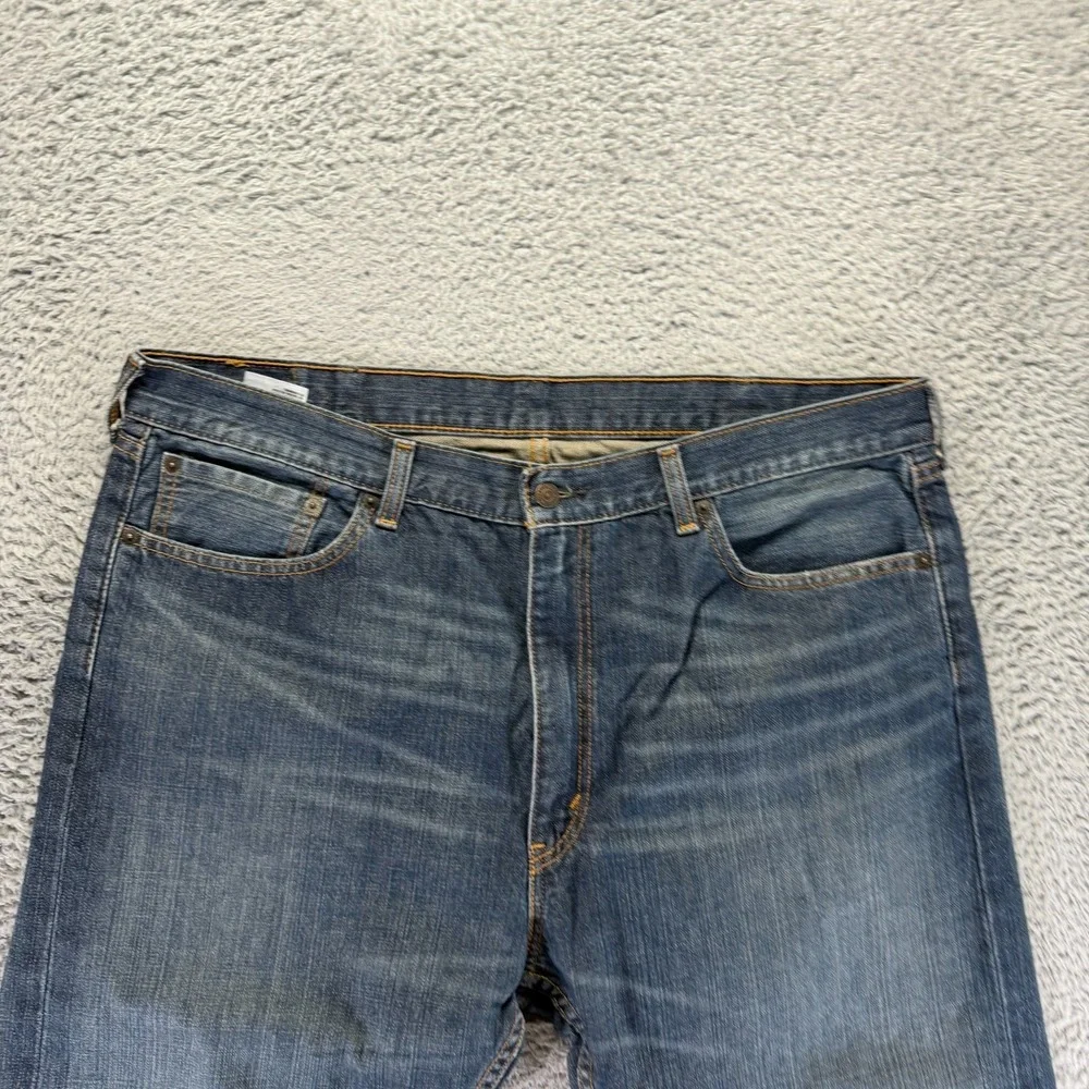 Levi's 505 Jeans Mens 40x30 Blue Cotton Denim Straight Leg Travel Workwear Faded